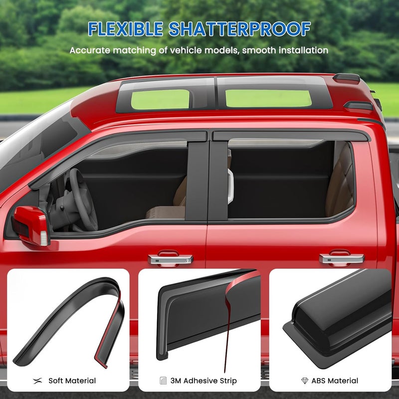 YLSCOO Window Visors Rain Guards fits 2011-2023 C-hrysler 300, Out-Channel Window Wind Deflectors Vent Shades Accessories, Dark Smoke 4 Pcs，2012 2013 2014 2015 2016 2017 2018 2019 2020 2021 2022 - Image 5
